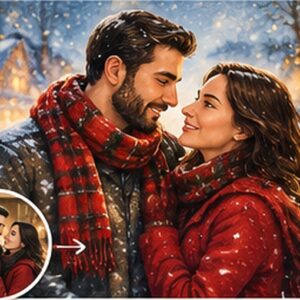 Personalised Christmas Couple Portrait
