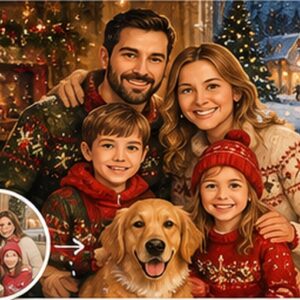 Personalised Christmas Family Portrait