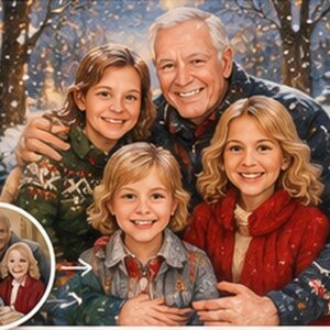 Personalised Grandparents Christmas Portrait