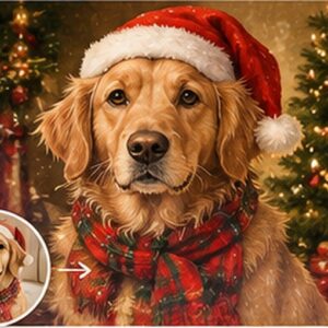 Personalised Christmas Pet Portrait